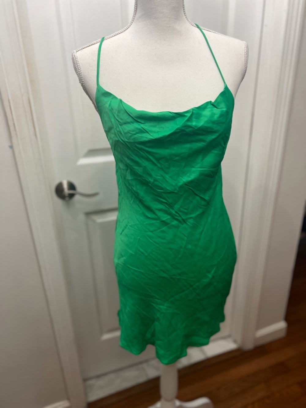 Zara Green Backless Slip Dress